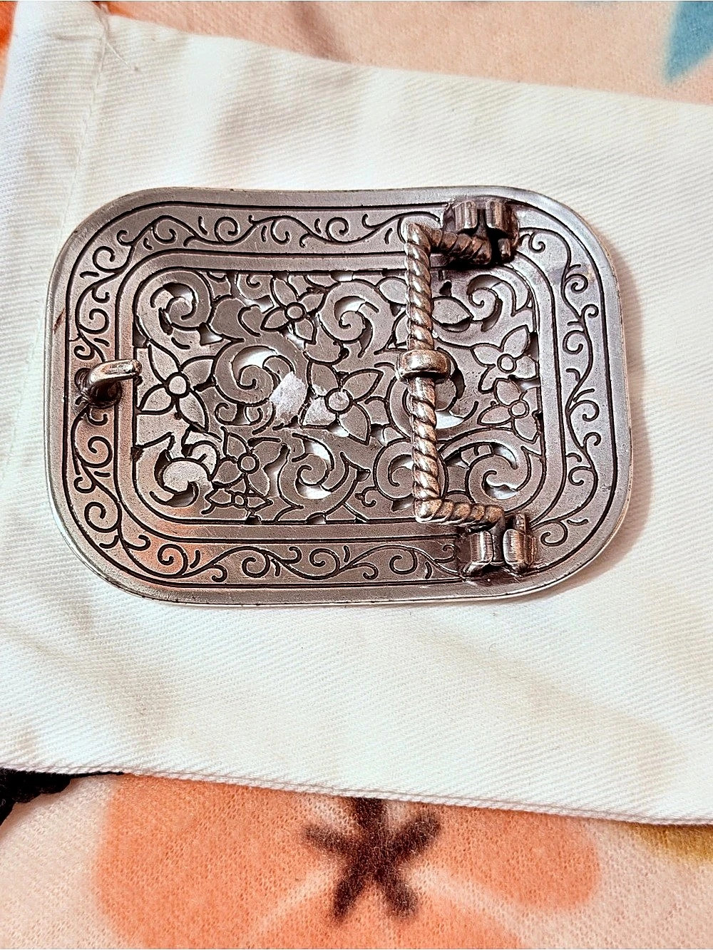 Blazin Roxx Rhinestone Filigree Belt Buckle Western Glitz Silver Tone - Picture 4 of 4